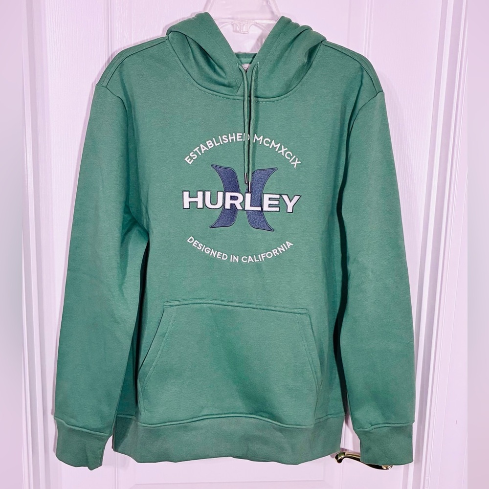 Hurley Embroidered Fleece Hoodie Green Men's Medium